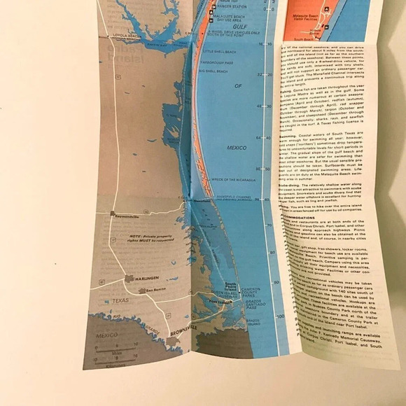 Vintage 1978 Padre Island National Seashore Texas Map Travel Guide Brochure - Picture 6 of 11